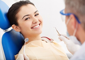 woman preparing for dental bridge in South Windsor