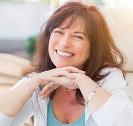 Smiling woman outdoors