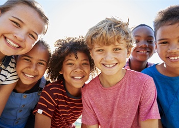 Group of happy kids