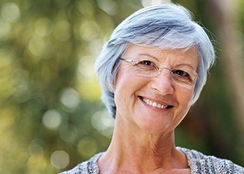 Senior woman with whole healthy smile