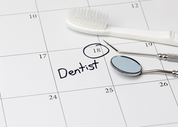 Routine dental appointment marked on calendar