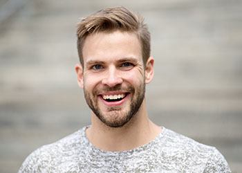 closeup of man smiling 