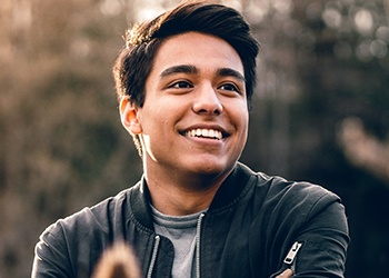 Young man with healthy attractive smile