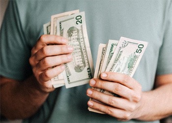 Man counting cash