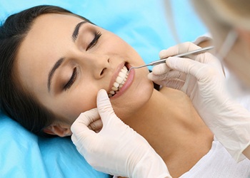 woman relaxed at dentist