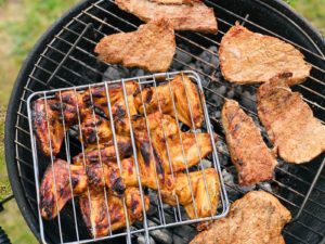 Grilled meats on barbeque