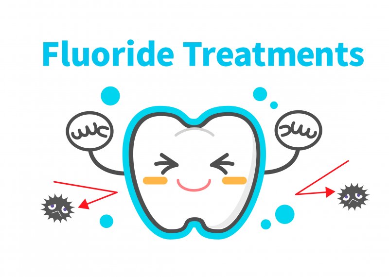 Cartoon tooth powers up with fluoride